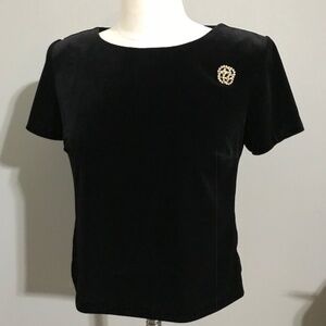 Willow Ridge Short Sleeve Velvet Blouse Size 8P